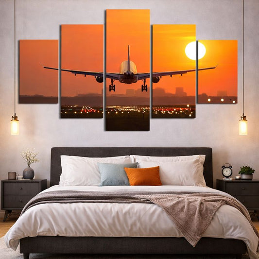 Tableau avion sunset