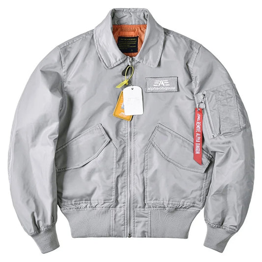 Veste pilote militaire grise
