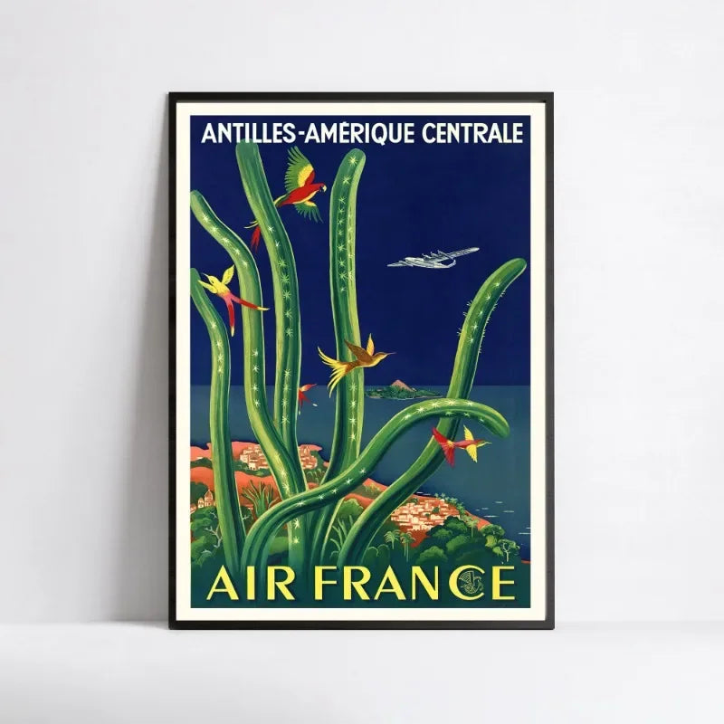 affiche Air France Amérique Centrale rétro