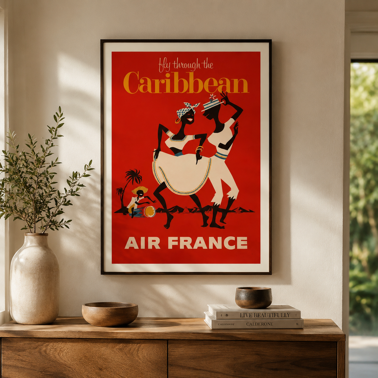 affiche Air France Caraïbes vintage