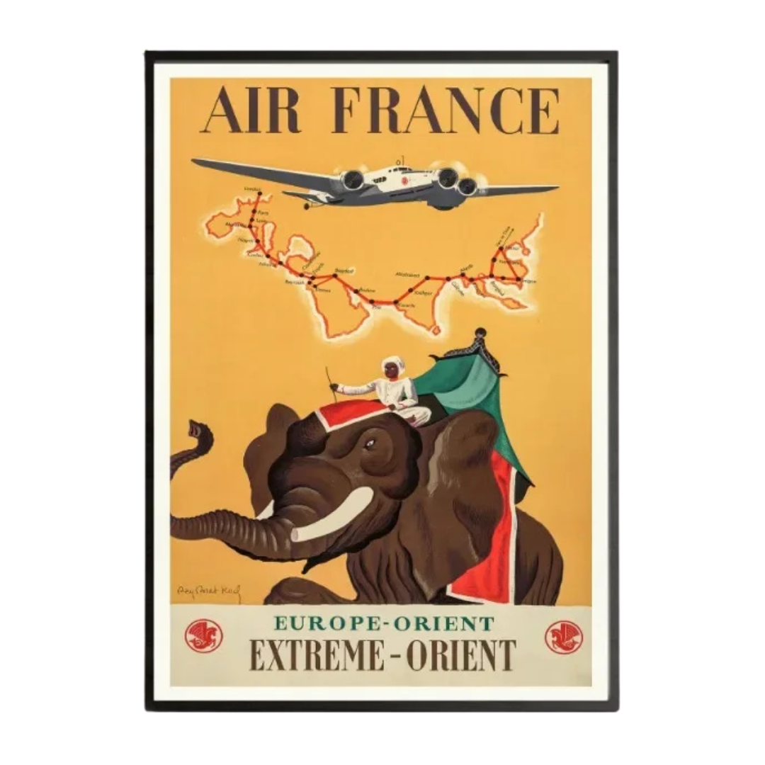 affiche Air France Extrême-Orient vintage