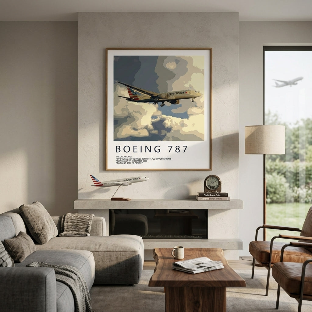 affiche Boeing 787 aviation