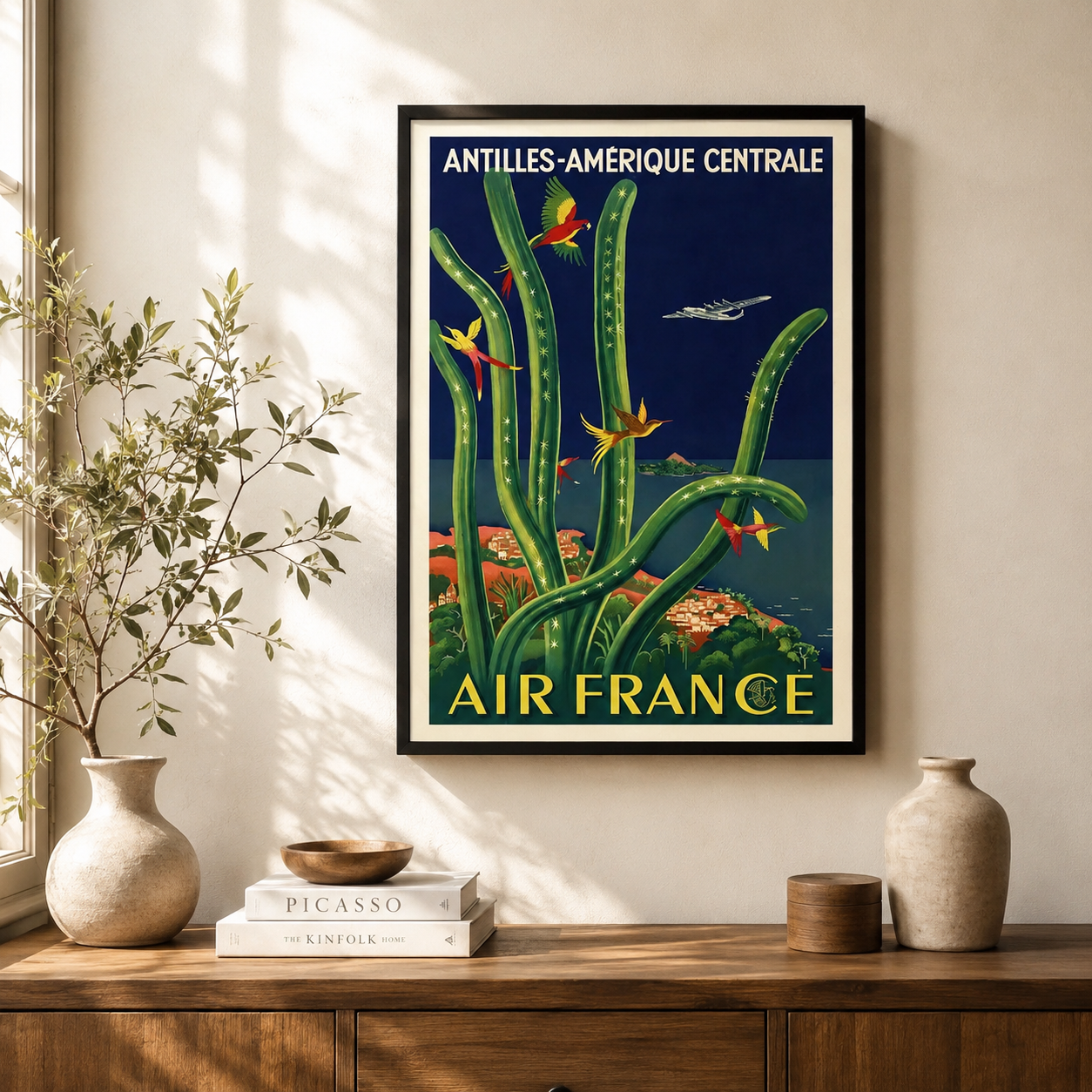 affiche vintage Air France Antilles