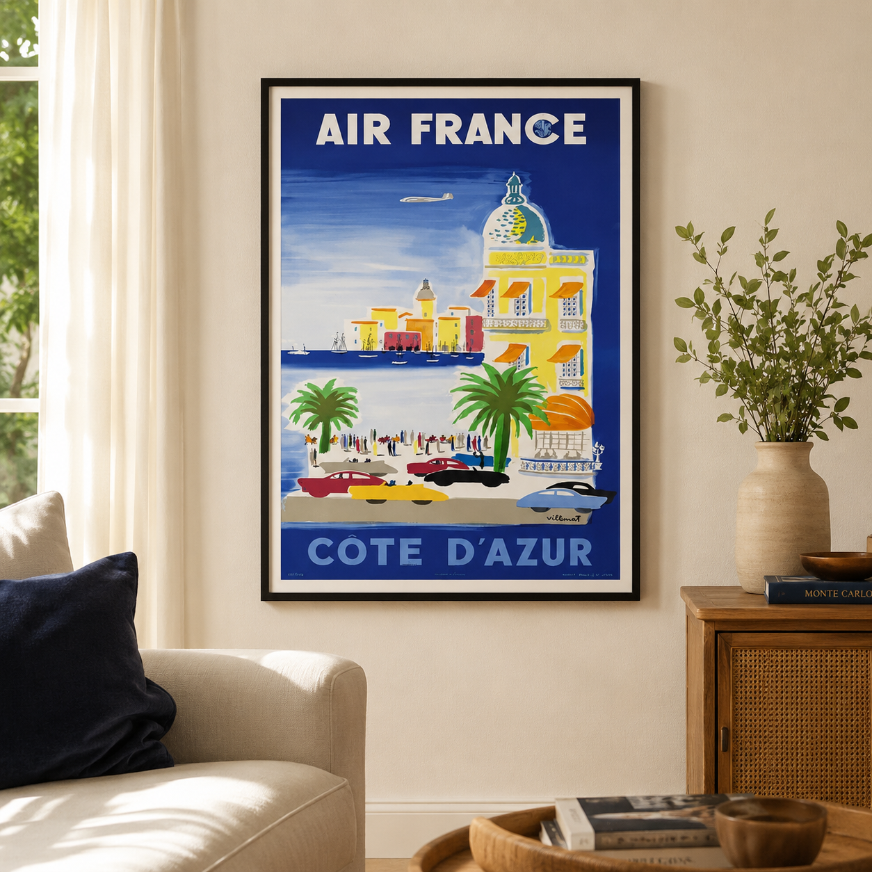 affiche vintage Air France Côte d’Azur