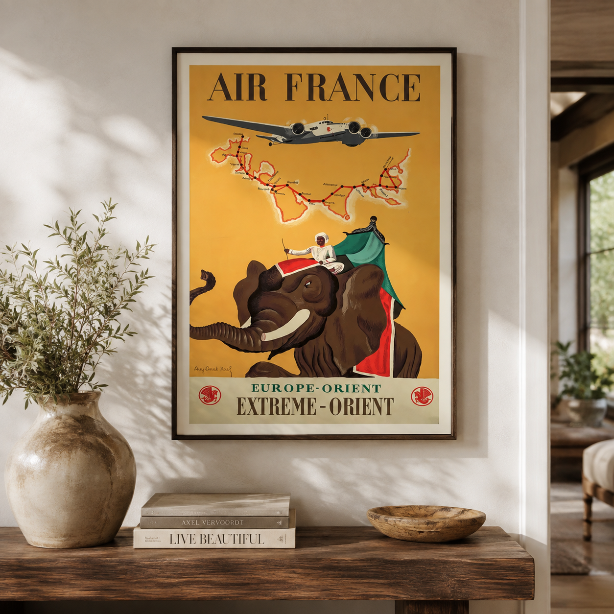affiche vintage Air France Extrême-Orient