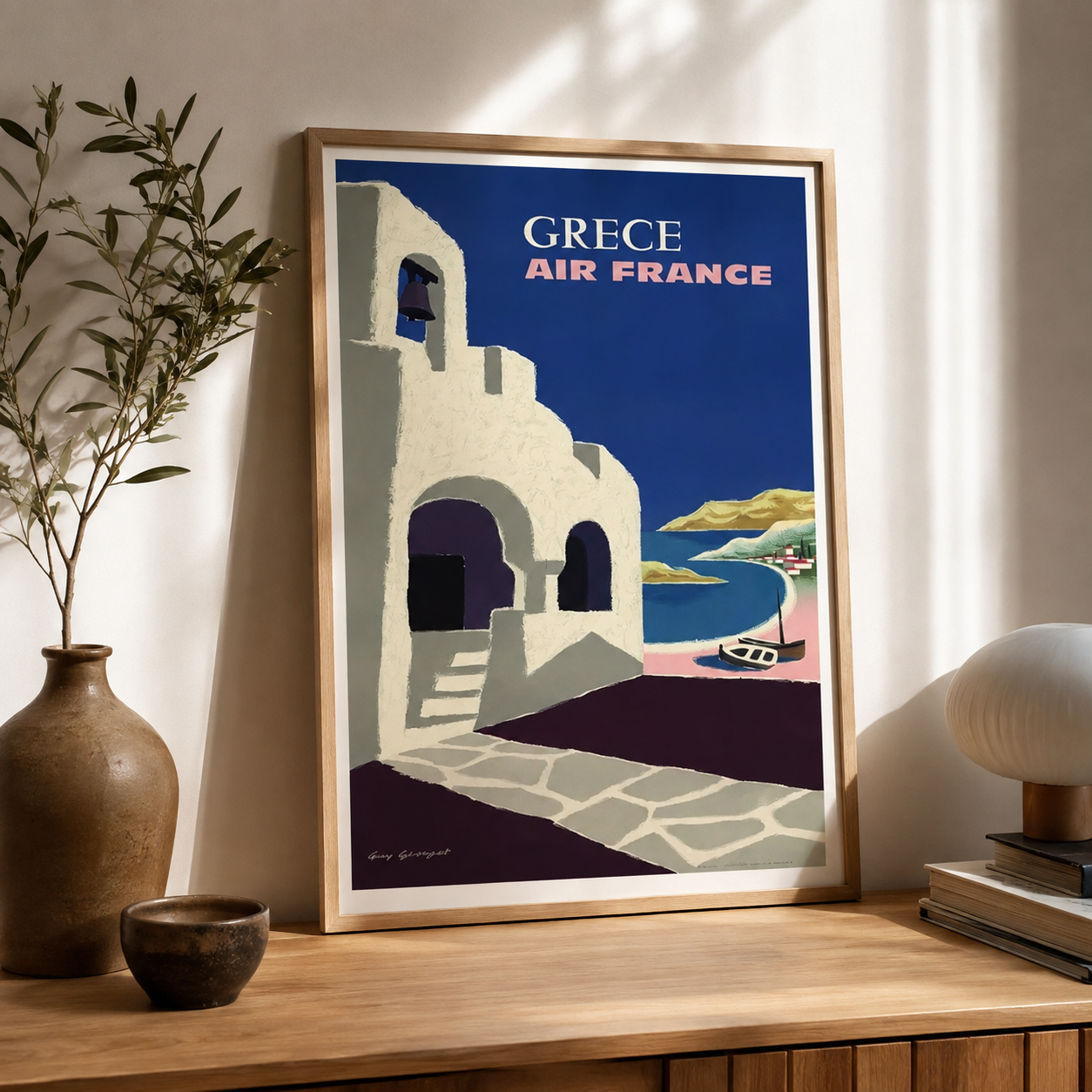 affiche vintage Air France Grèce