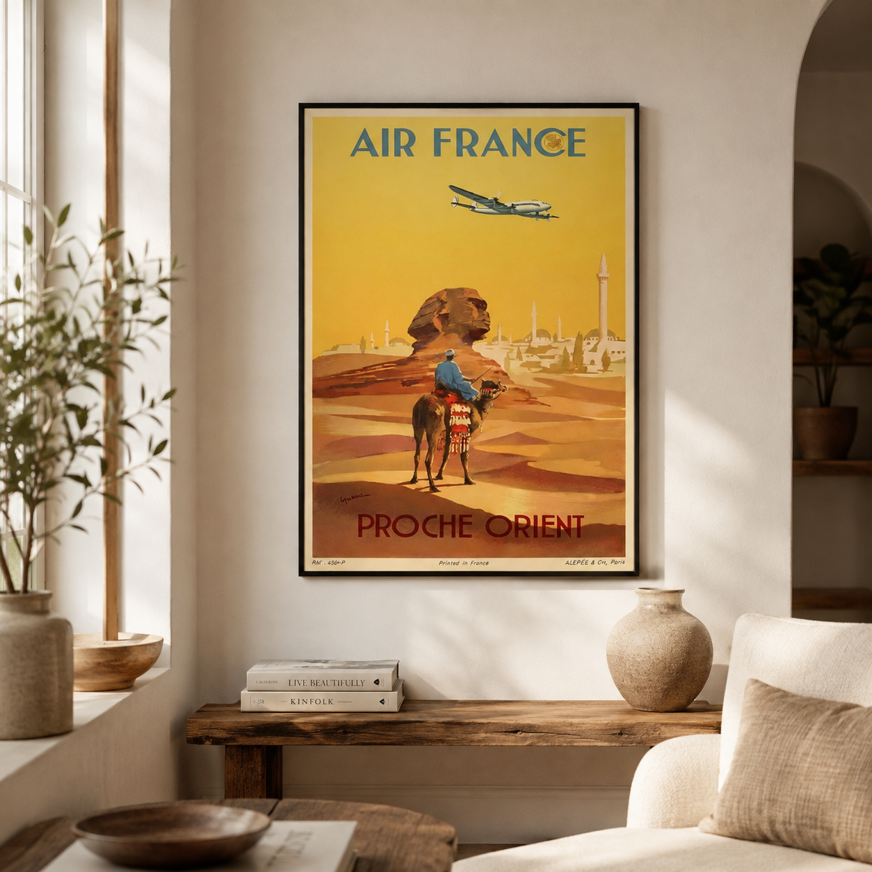 affiche vintage Air France Proche-Orient