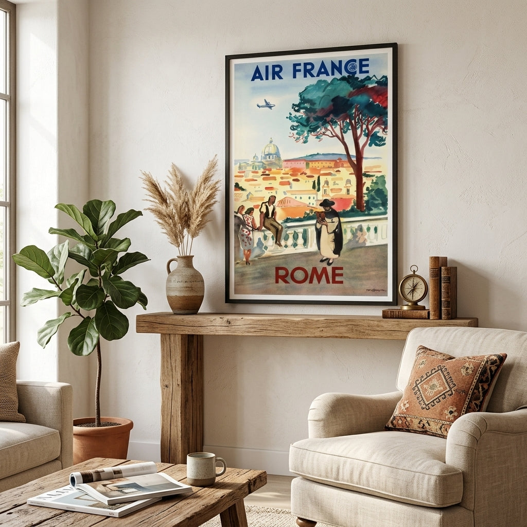 affiche vintage Air France Rome