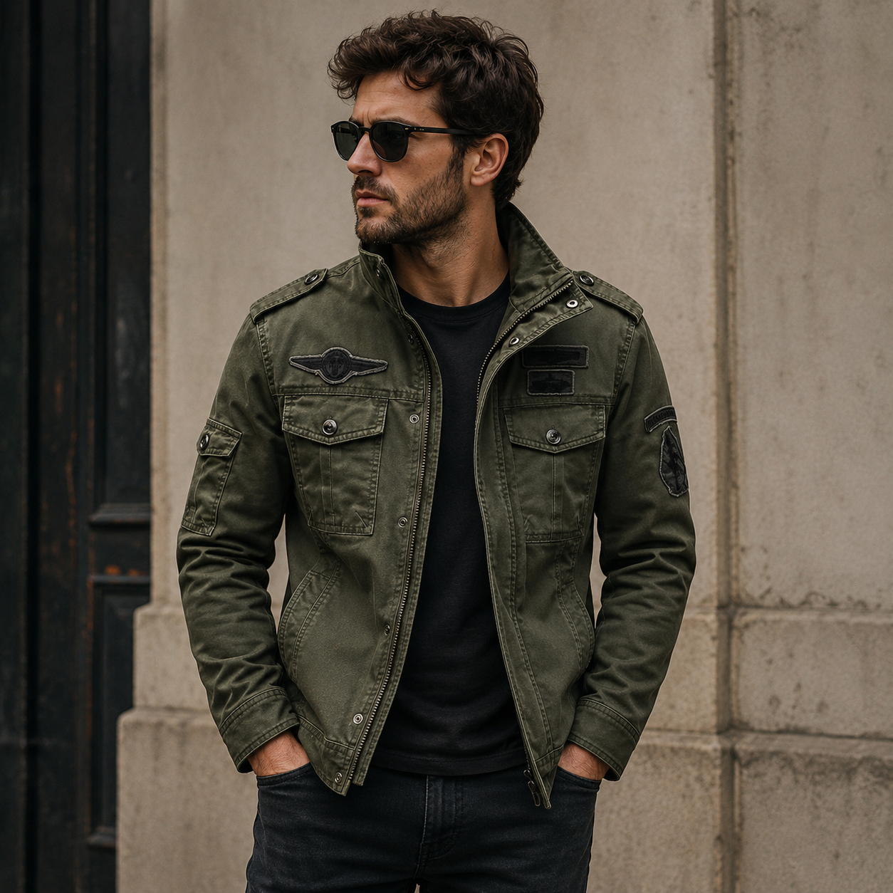 blouson aviateur militaire vintage homme