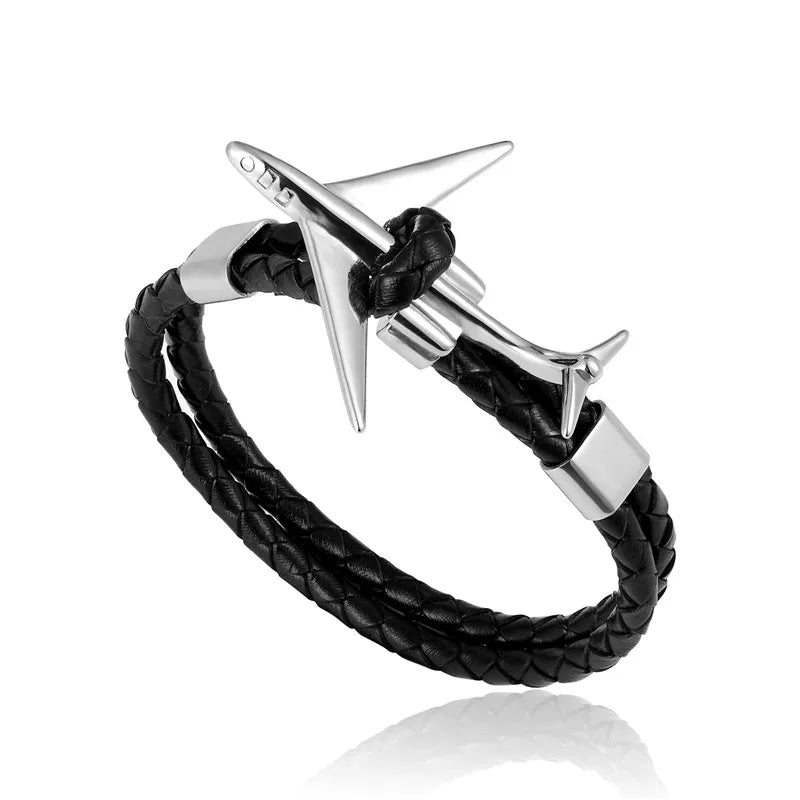 bracelet avion jet cuir