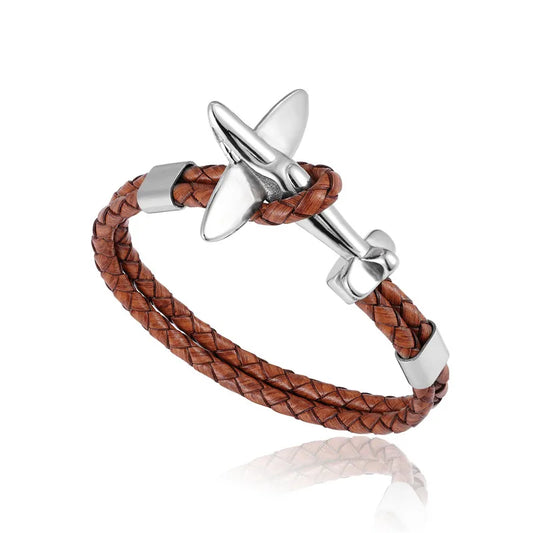 bracelet cuir café avion