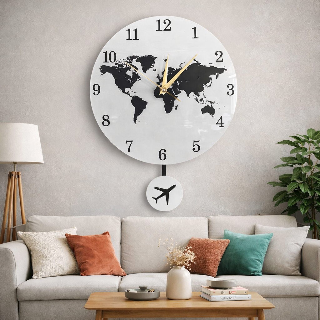 horloge aviation mappemonde