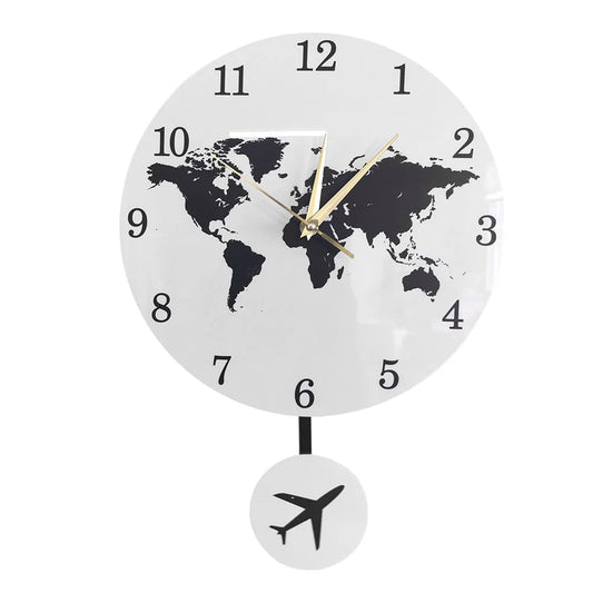 horloge avion mappemonde