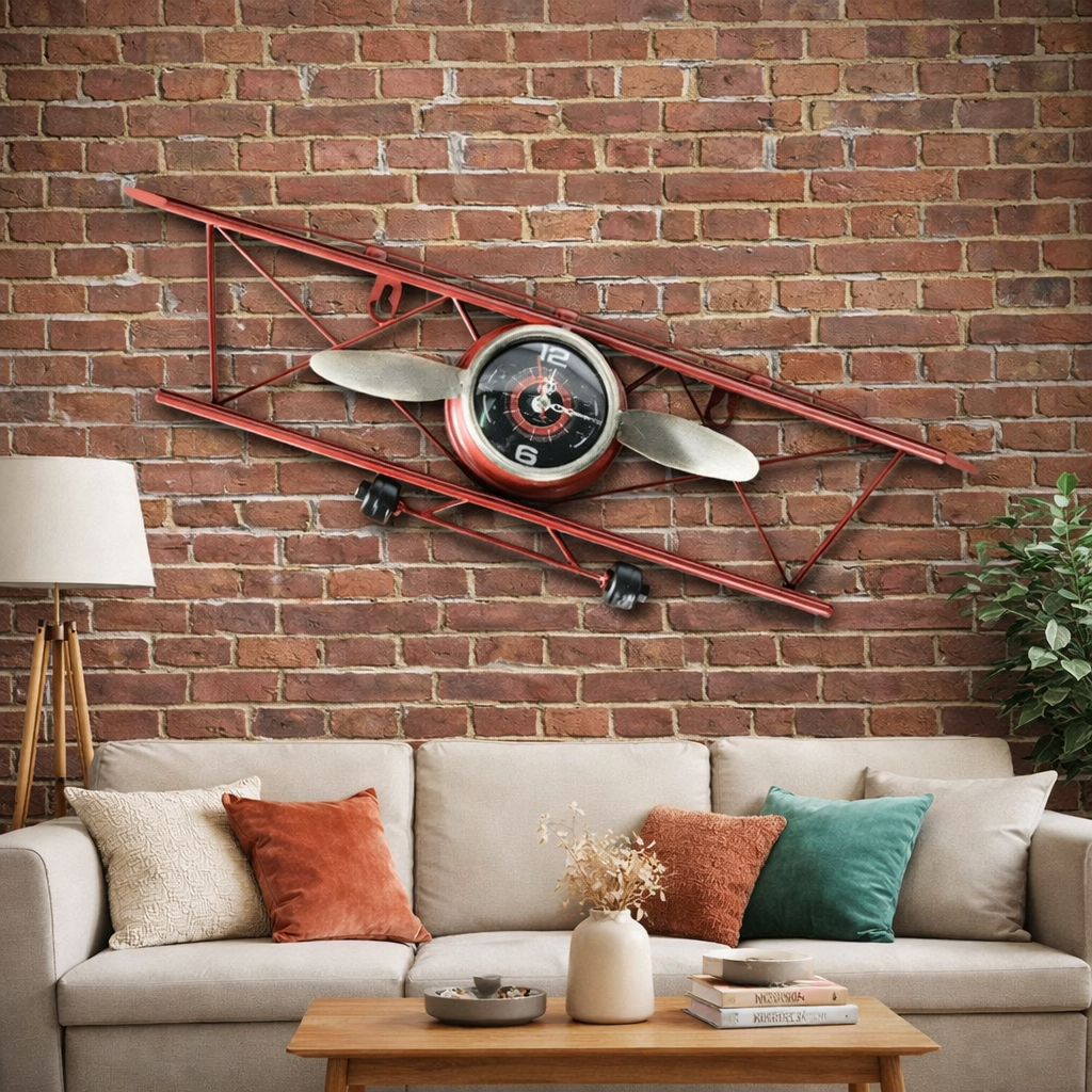 horloge murale avion