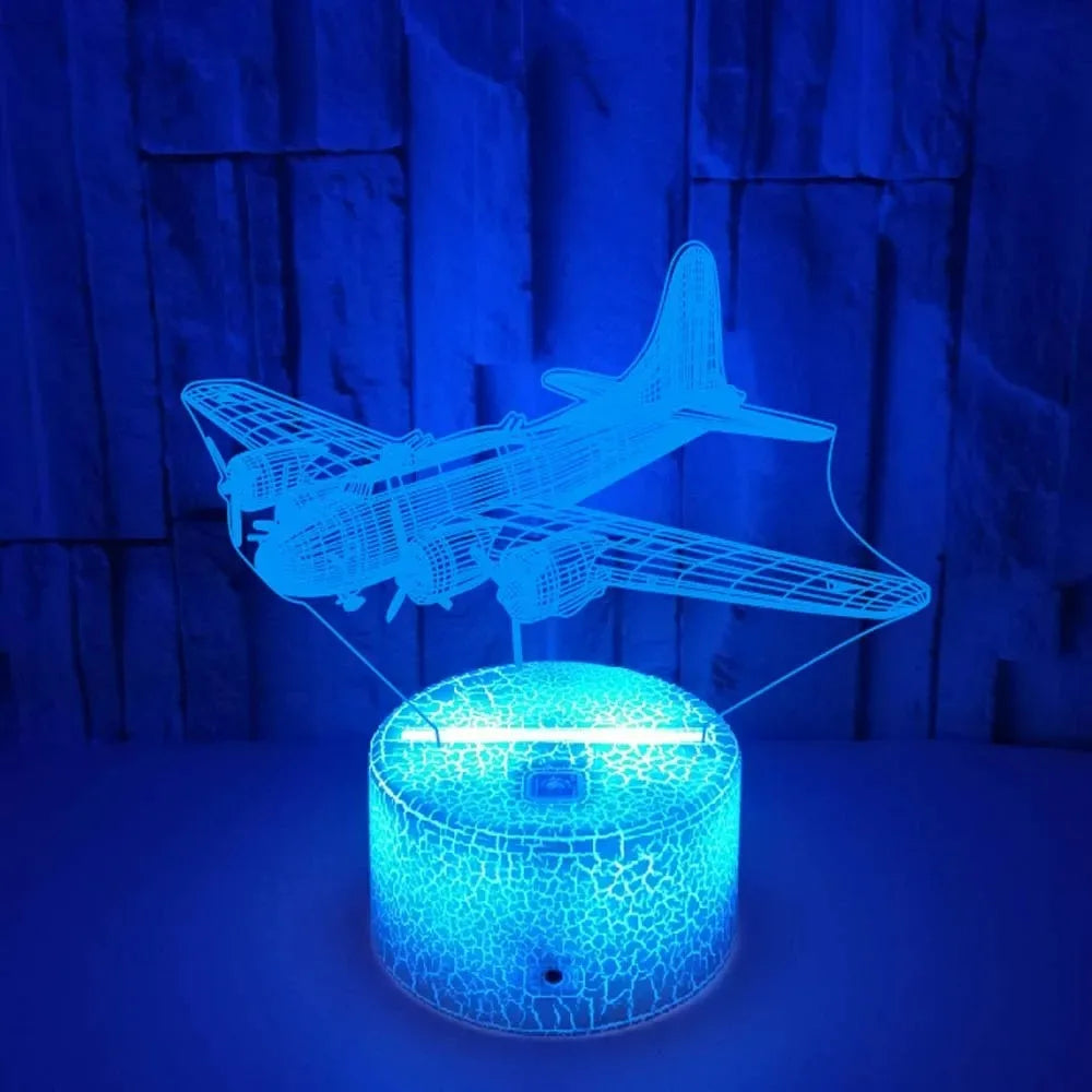 lampe effet 3d avion b-25