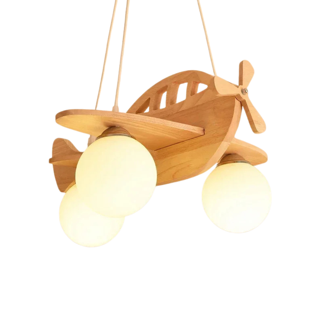 lampe suspendue avion bois
