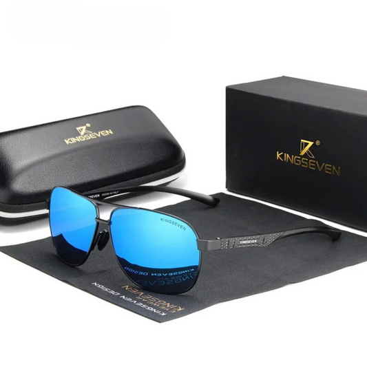 lunette aviateur bleue et noire