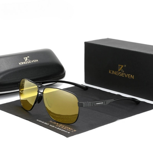 lunette aviateur noire et jaune