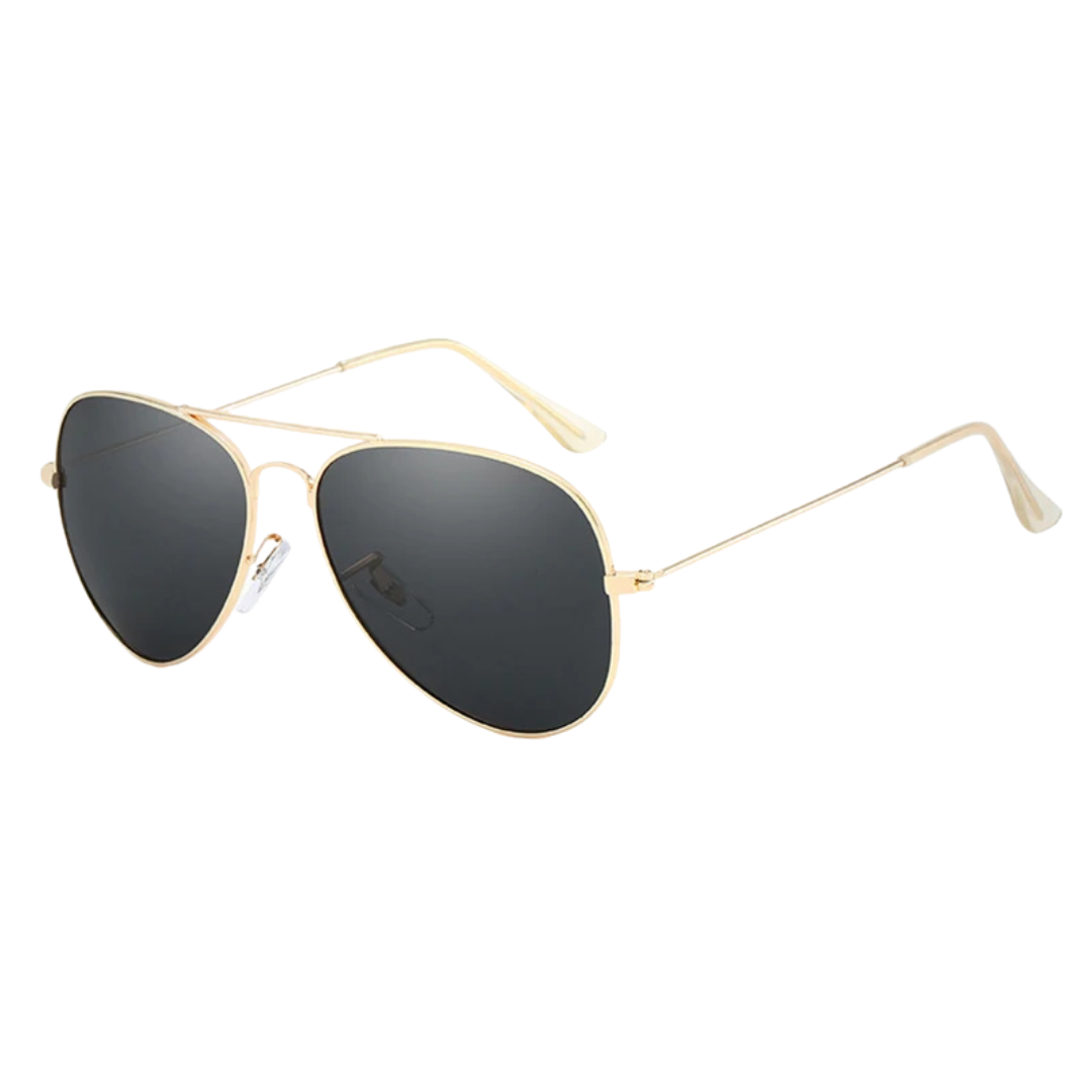 lunettes pilote classique grise et or
