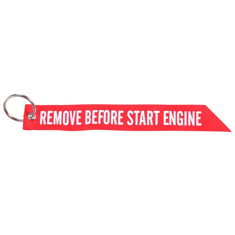 porte clés aviation brodé rouge remove before start engine