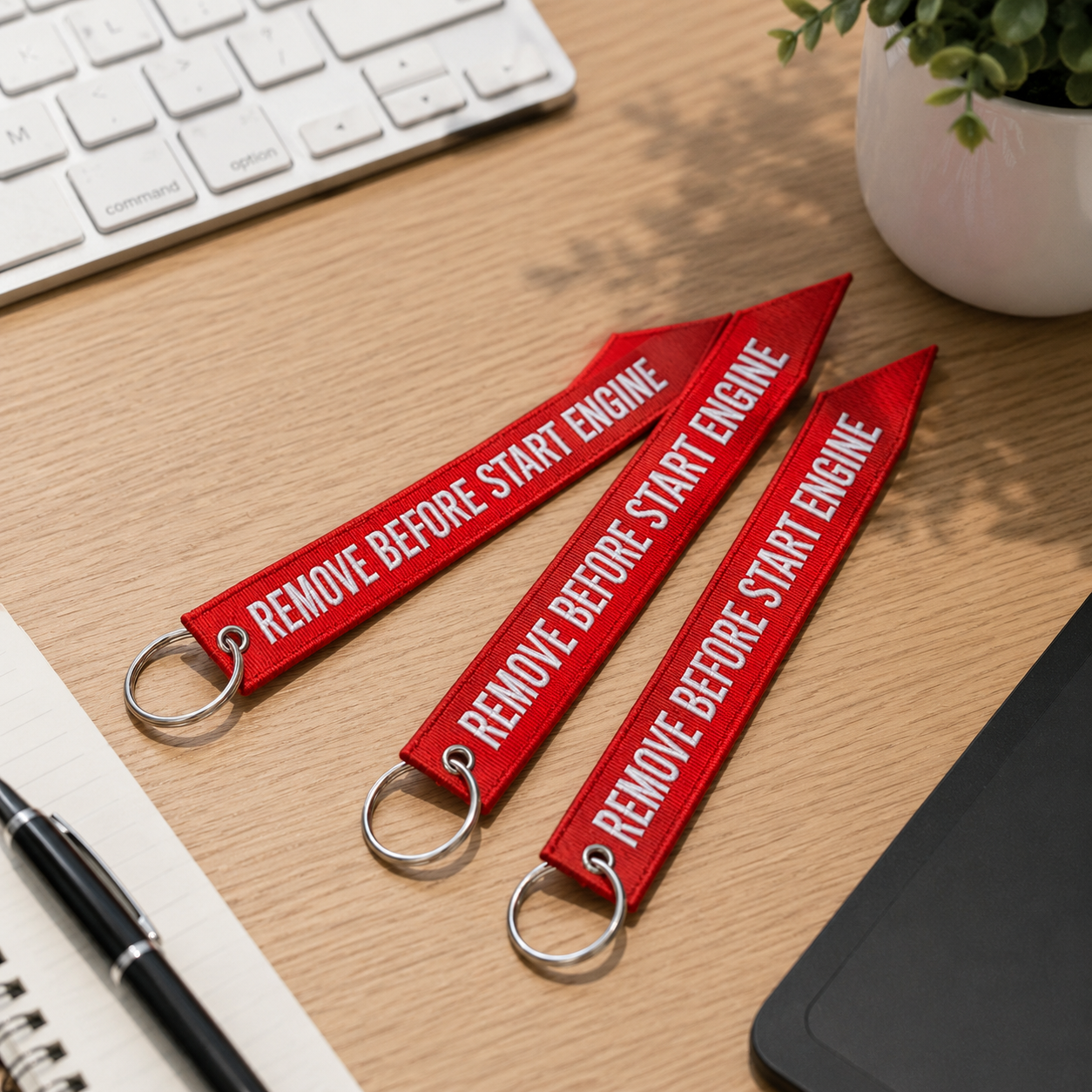 porte clés remove before start engine