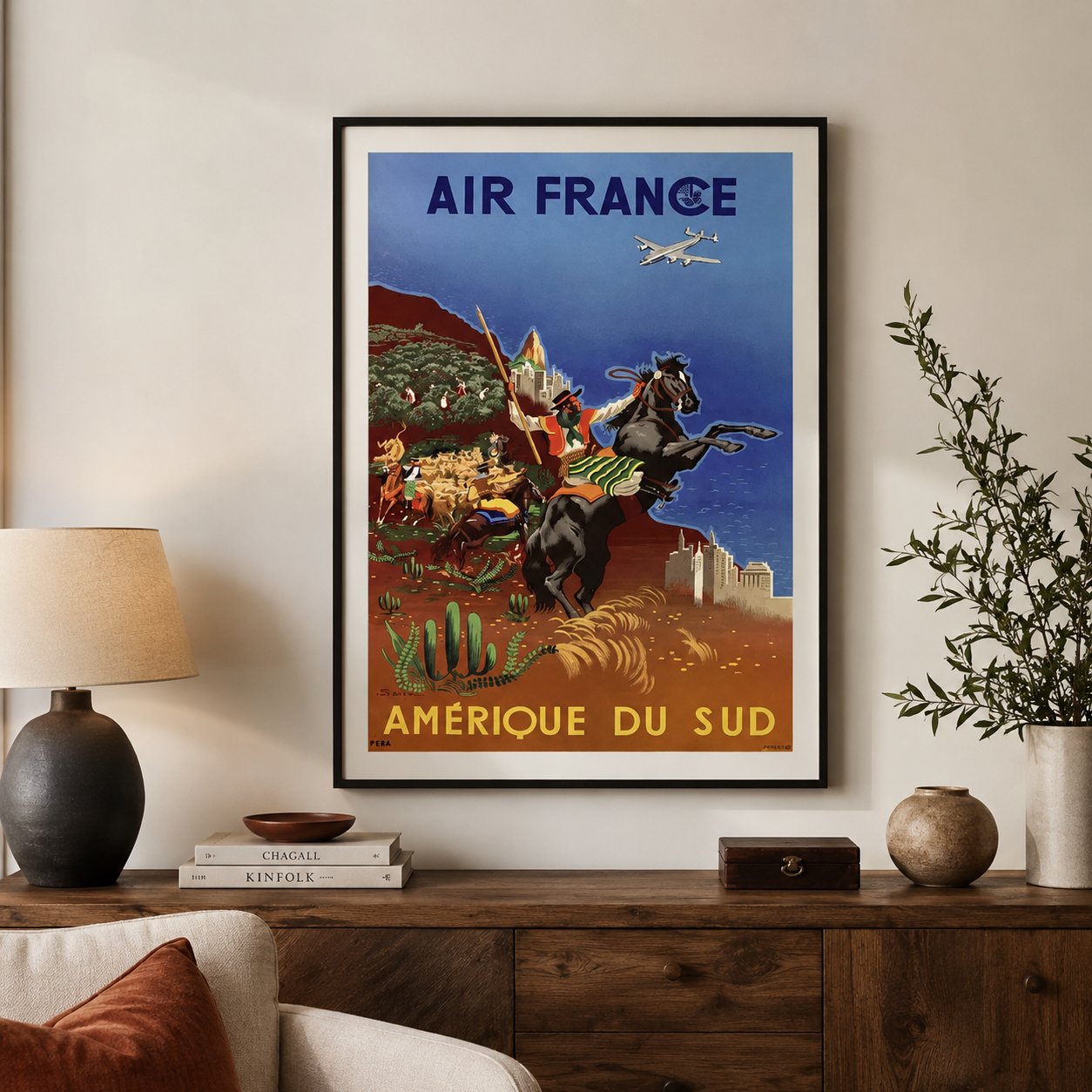 poster Air France Amérique du Sud rétro