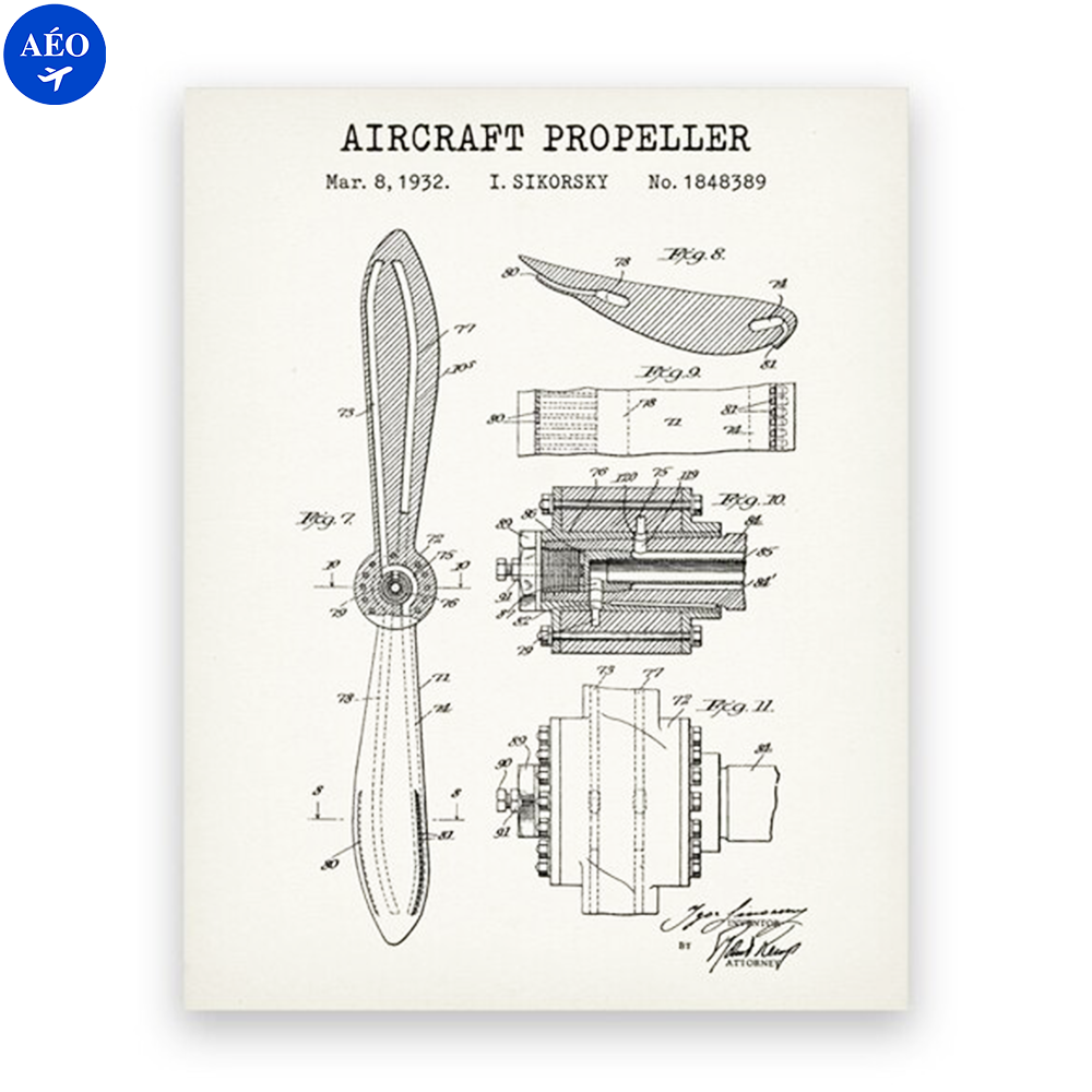 Aéo - Affiche Brevet Hélice Avion