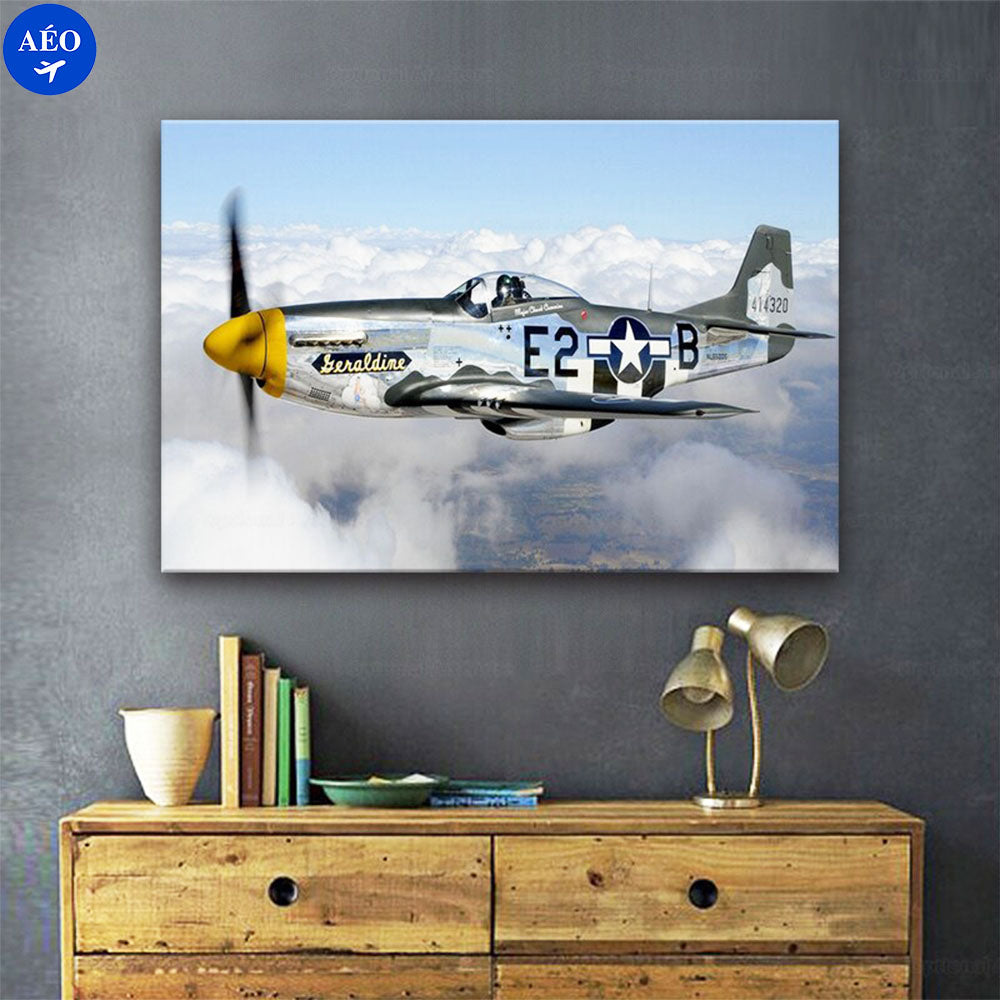 Aéo - Affiche Mustang P51 en Tissu