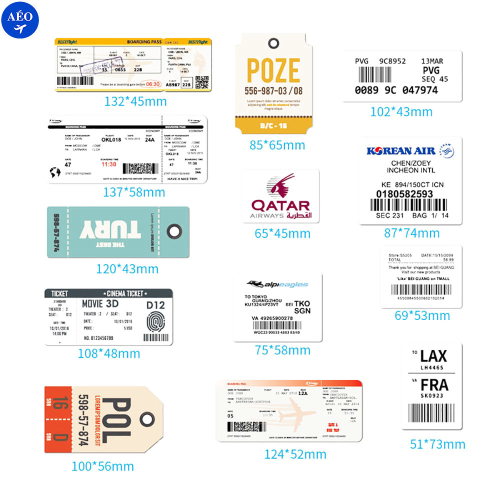 Aéo - Autocollants Carte Embarquement Compagnie Aérienne