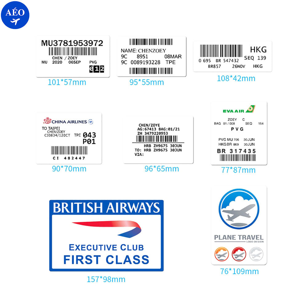 Aéo - Autocollants Carte Embarquement Compagnie Aérienne