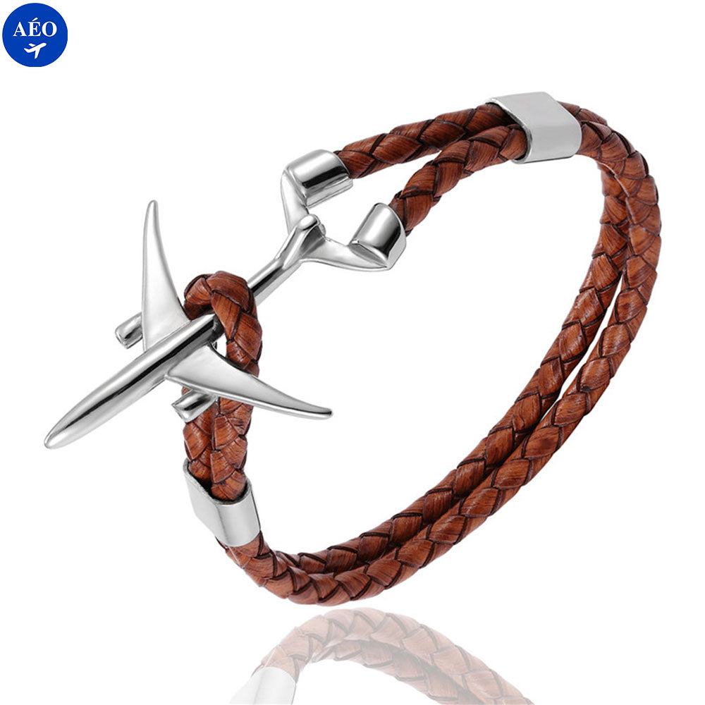 Aéo - Bracelet Avion Cordon En Cuir