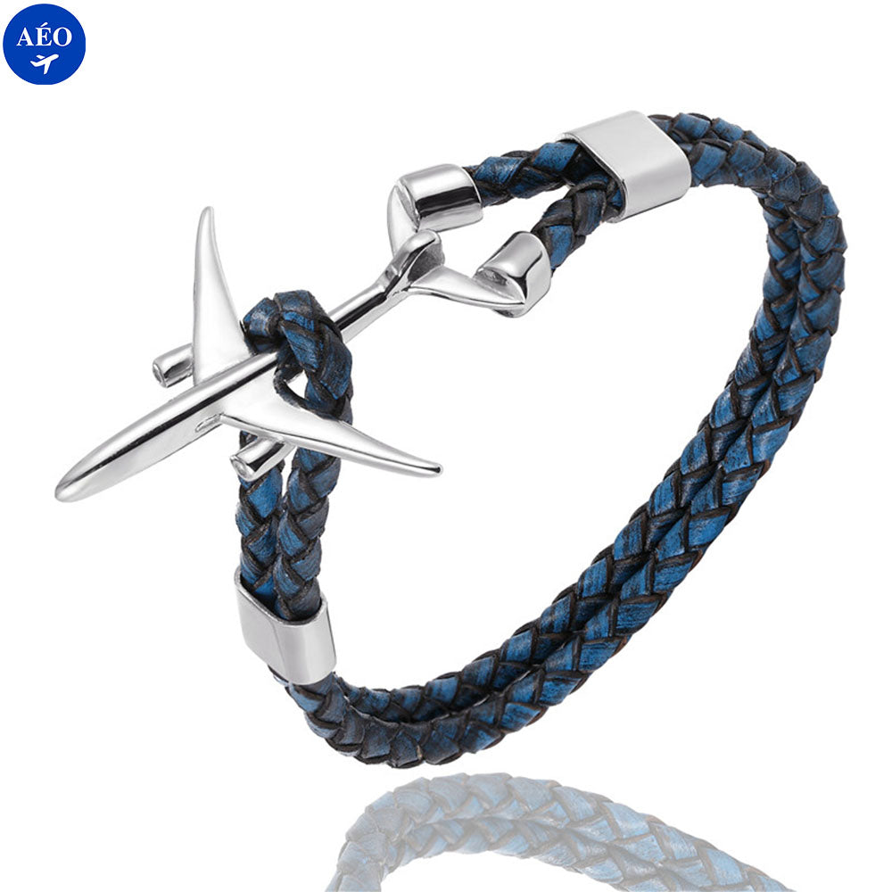 Aéo - Bracelet Avion Cordon En Cuir