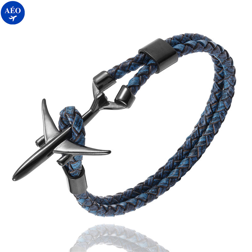 Aéo - Bracelet Avion Cordon En Cuir