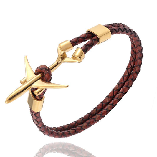 Aéo - Bracelet Avion Cordon En Cuir