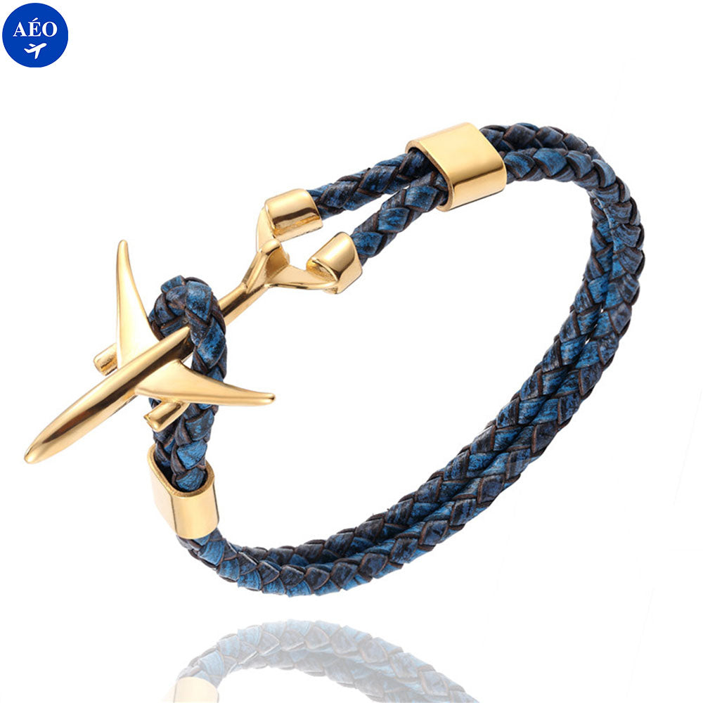 Aéo - Bracelet Avion Cordon En Cuir