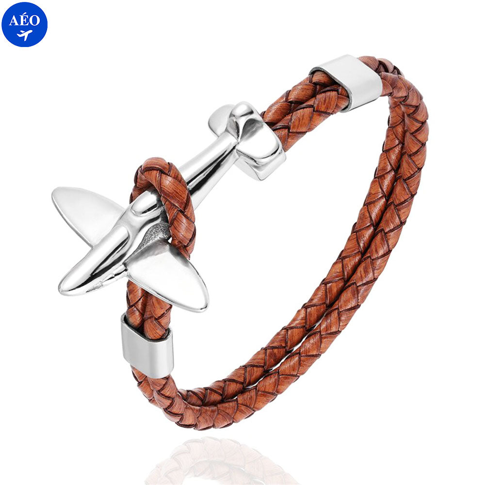 Aéo - Bracelet Avion Rétro En Cuir