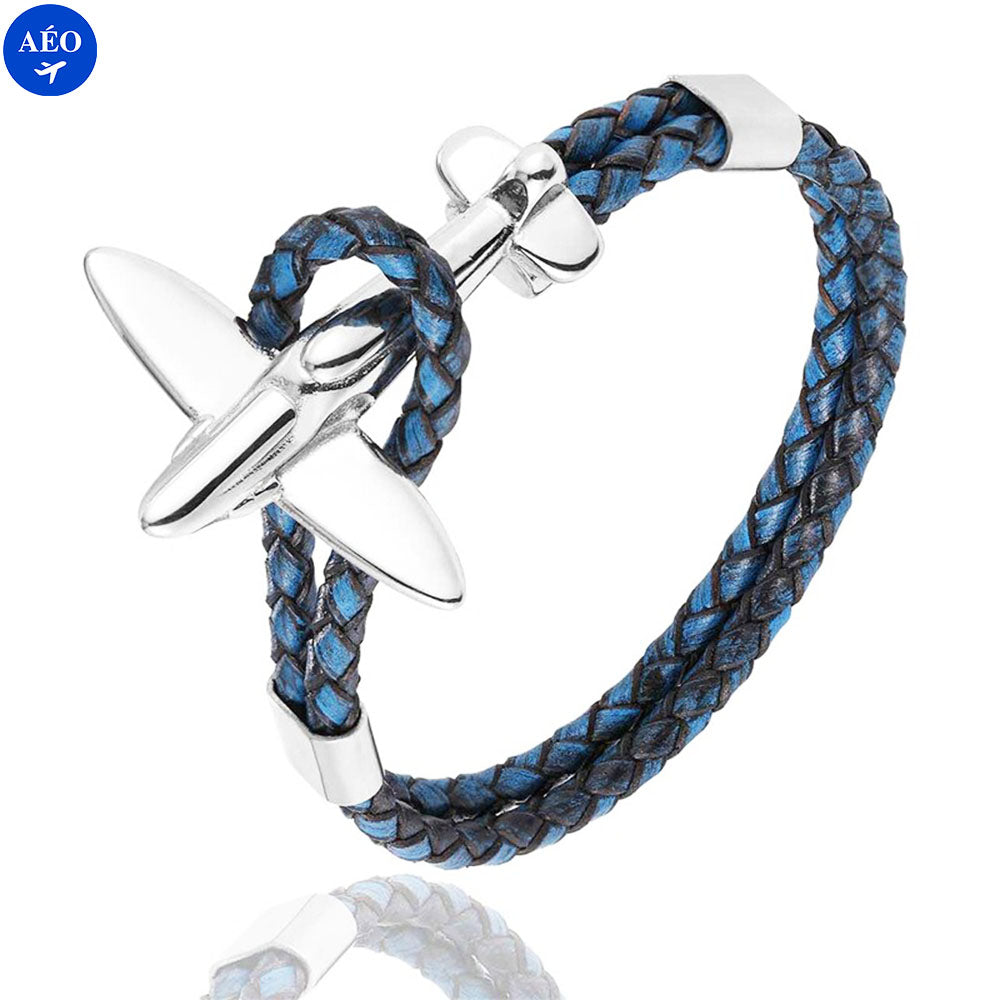 Aéo - Bracelet Avion Rétro En Cuir