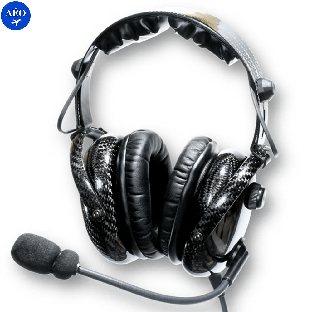 Aéo - Casque Pilote Avion ANR Fibre De Carbone