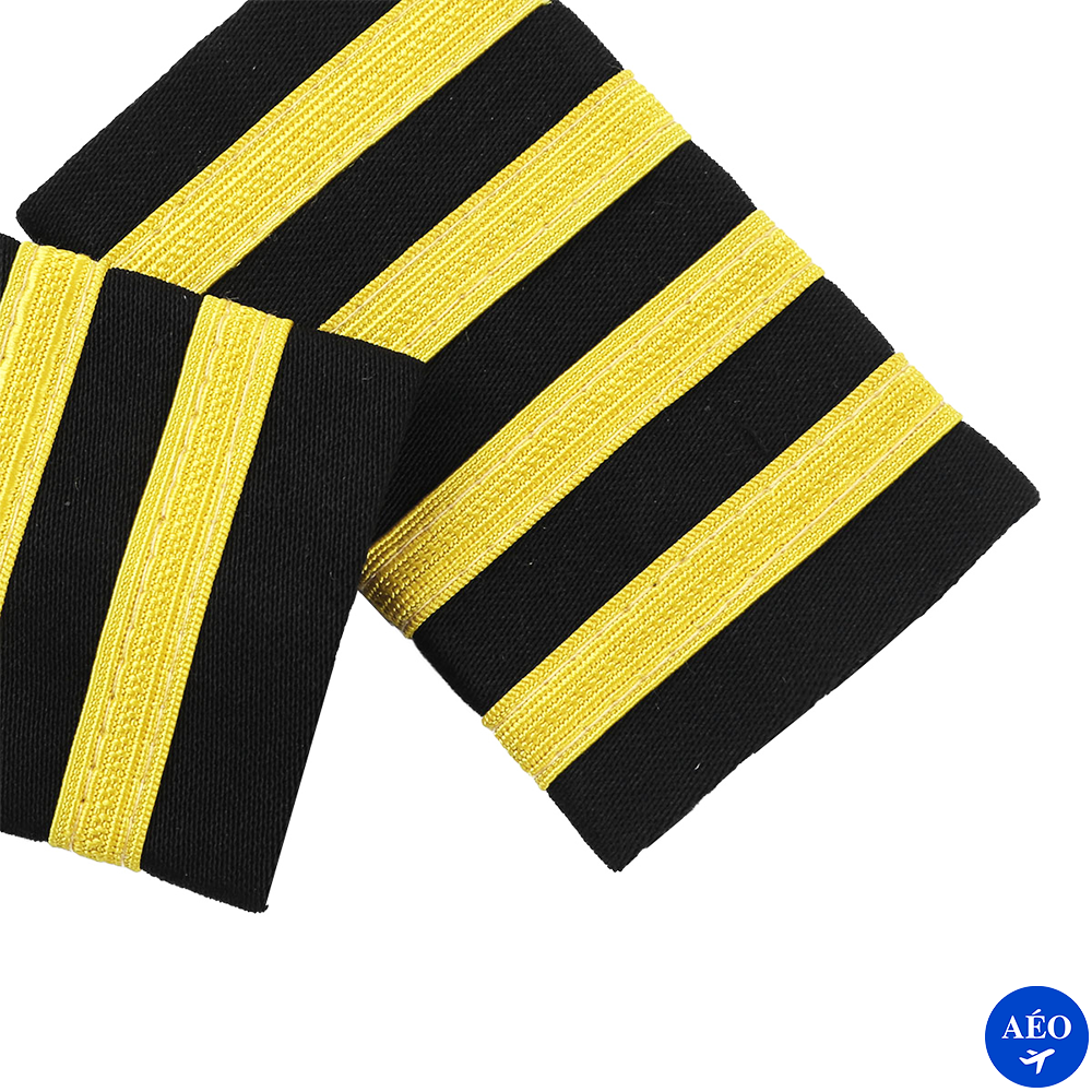 Aéo - Paire d'Epaulettes Pilote d'Avion Professionnel