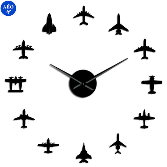 Aéo - Horloge Murale Géante Avions