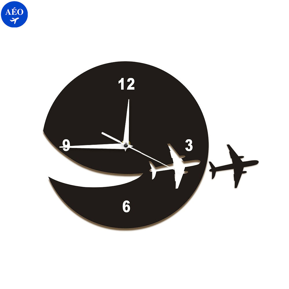 Aéo - Horloge Avion Noir & Blanc