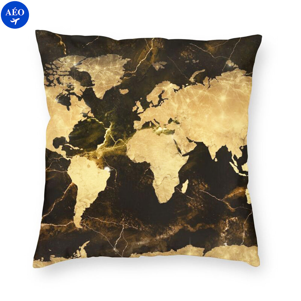 Aéo - Housse De Coussin Carte Du Monde