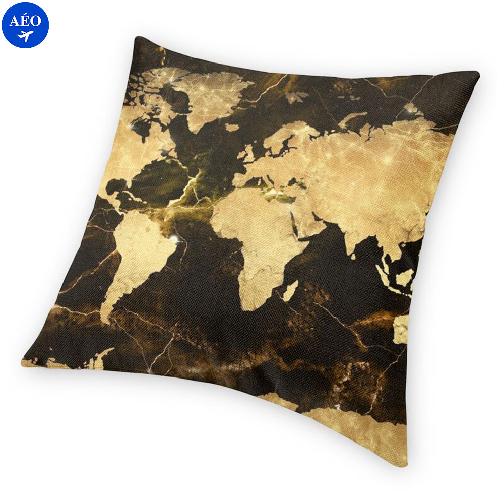 Aéo - Housse De Coussin Carte Du Monde