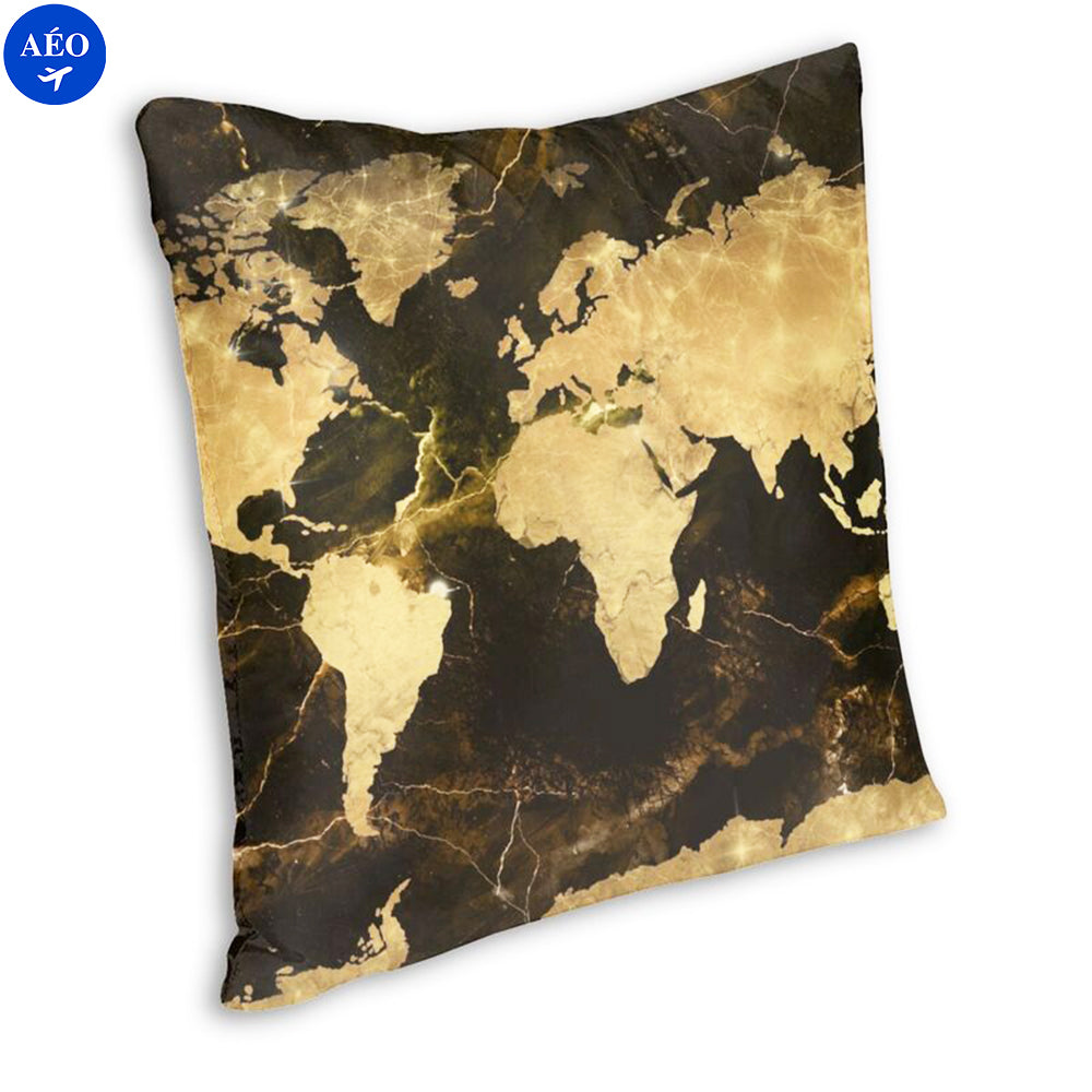 Aéo - Housse De Coussin Carte Du Monde