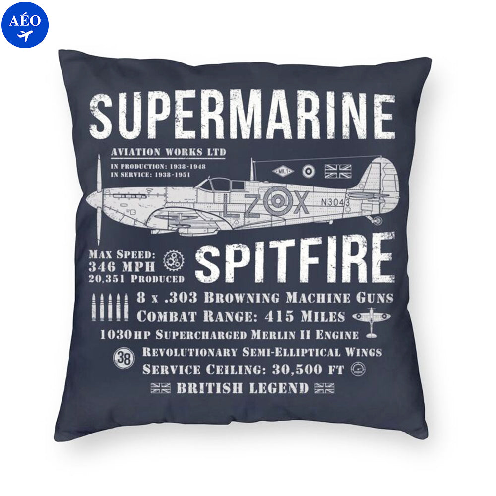 Aéo - Housse De Coussin Supermarine Spitfire