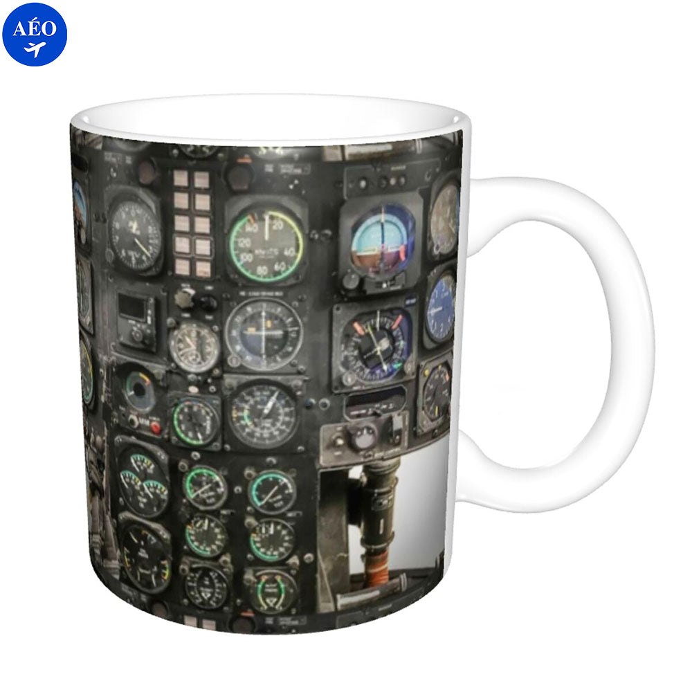 Aéo - Mug en Céramique Instruments de Vol Cockpit