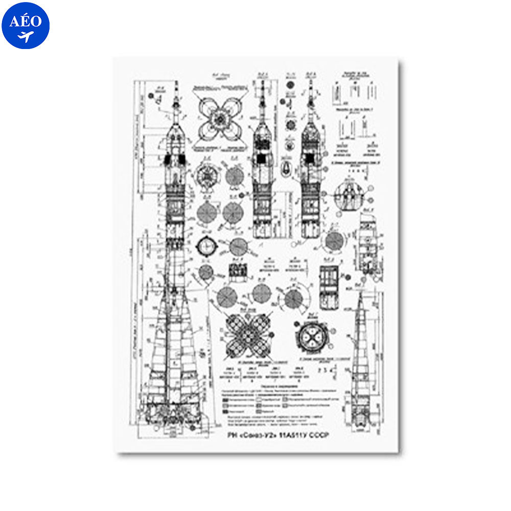 Aéo - Toile Brevet Fusée Soyouz-U2