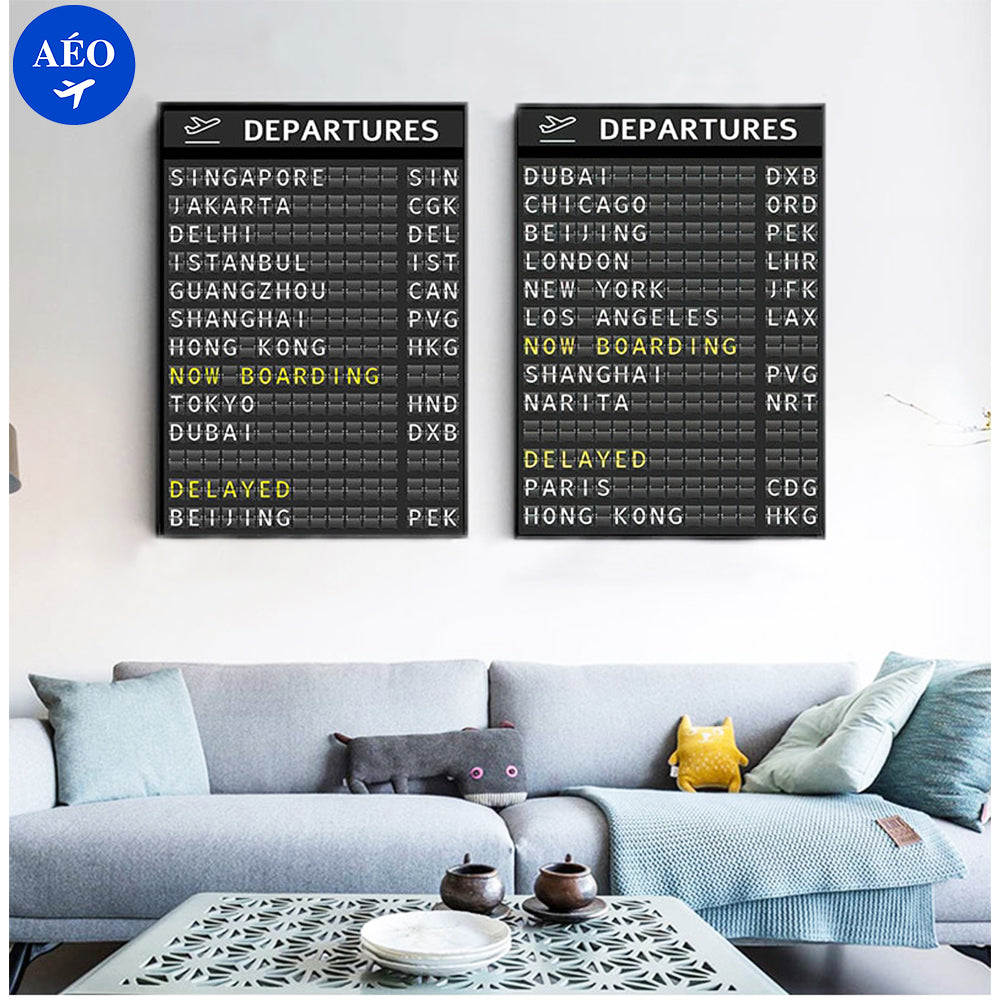 poster décoration aviation departures